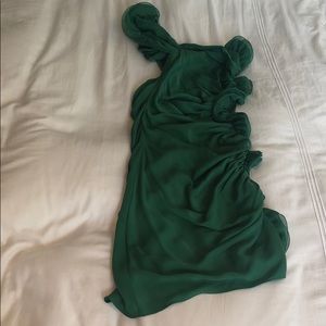 Catherine MaLandrino One Shoulder Green Dress